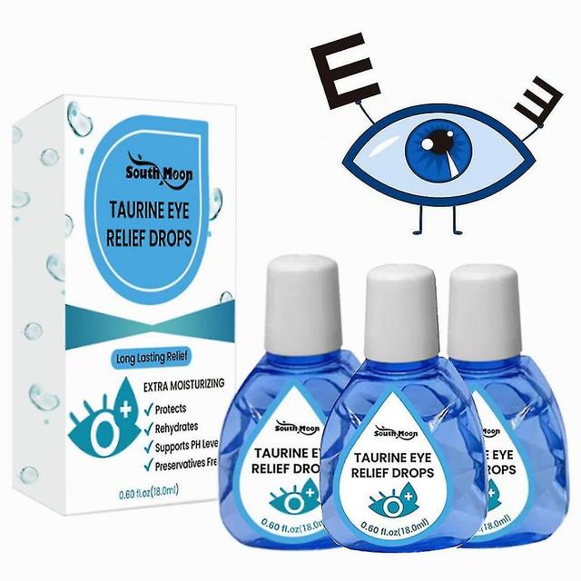 3x 18ml Taurin Augenentlastungstropfen, Augenpflegeflüssigkeit, beruhigende Augentropfen, Linderung der Augenermüdung on Productcaster.