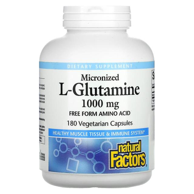 Natural Factors, Micronized L-Glutamine, 1,000 mg, 180 Vegetarian Capsules on Productcaster.