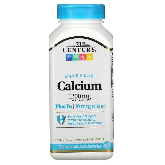 21st Century, Vätskefyllt kalcium plus D3, 600 mg, 90 Rapid Release Softgels on Productcaster.