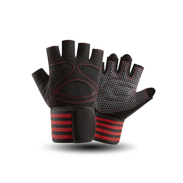 Dewenwils Dww-Une paire de gants de fitness respirants XL rouges avec support de dragonne pour hommes et femmes, protection complte de la paume pou... on Productcaster.