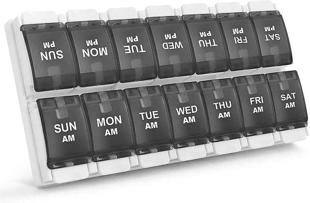 Breey Organizzatore settimanale di pillole di 7 giorni, 2 volte al giorno Pill Box Pill Cases (am Pm), Bpa Free Medicine Organizer per pillole / vi... on Productcaster.