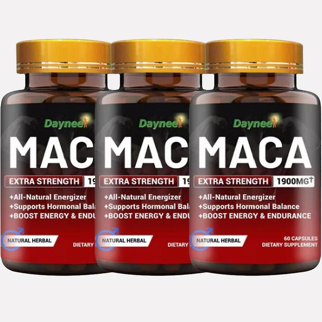 1 Bottle Of Maca Capsules For Men (1900mg) - Physical Enhancement - Dietary Supplement To Enhance Sexual Performance And Male Fertility 3PCS on Productcaster.