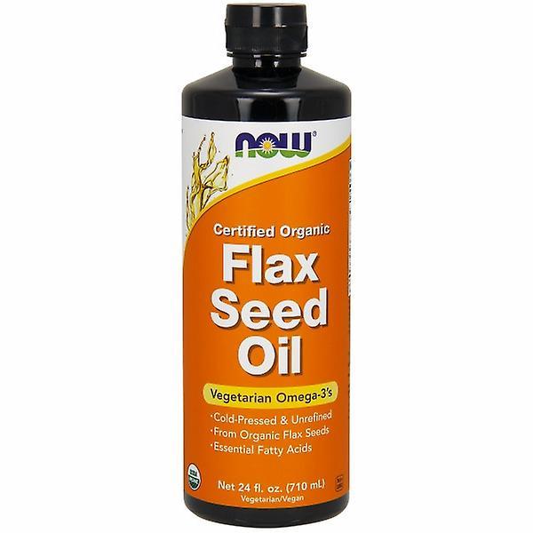 NOW Foods Nu Foods Økologisk Hør Seed Oil, 24 ounce (Pack af 2) on Productcaster.