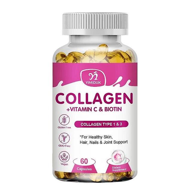 Eccpp Collagen Capsules With Vitamin C Support Skin & Joint& Hair & Nails Health Anti-aging Nutritional Supplements For Women 1 Bottle 60 pcs on Productcaster.