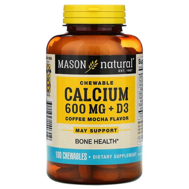 Mason Natural Mason Naturlig, Tyggeligt Calcium + D3, Kaffe Mokka Smag, 600 mg, 100 Tyggelige on Productcaster.