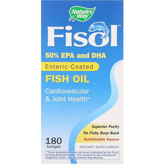 Nature's Way, Fisol, Enterisch-beschichtetes Fischöl, 180 Softgels on Productcaster.