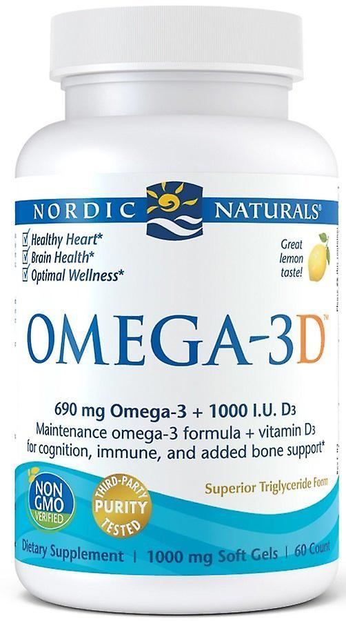 Nordic Naturals Omega 3D Lemon 1000 mg 60 Softgels 130 gr on Productcaster.