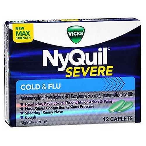 NyQuil Vicks Severe Cold & Flu Caplets, 24 Caps (Pack of 1) on Productcaster.