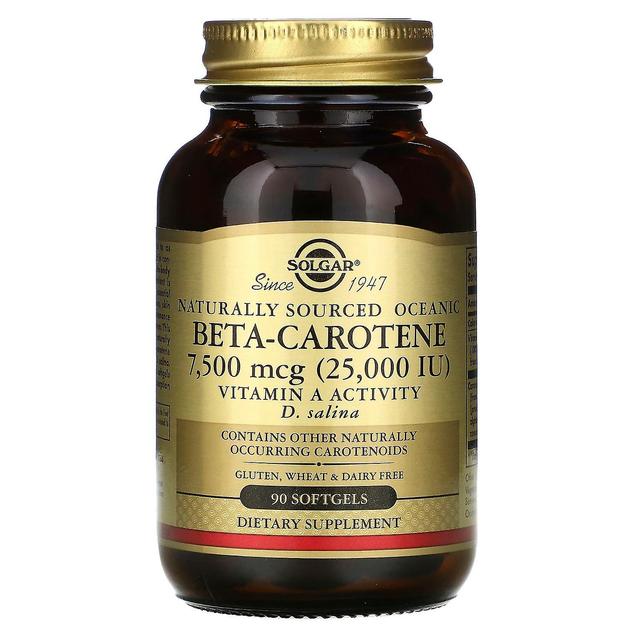 Solgar, Naturally Sourced Oceanic Beta-Carotene, 7,500 mcg (25,000 IU), 90 Softgels on Productcaster.