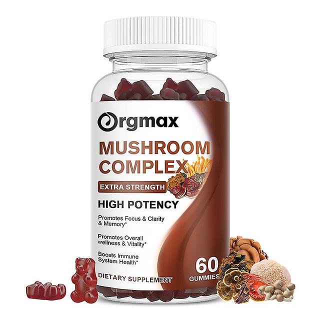 Visgaler Orgmax Mushroom Complex Capsules 60 Pcs Improve Memory Focus Immune Health Metabolism Fatigue Relief Muscle Recovery Anti-aging on Productcaster.