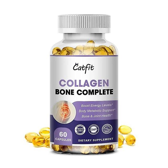 Visgaler Bone Collagen Capsules Prevention Of Osteoporosis Calcium & Magnesium Strengthen Bones Joint Pain Relief Health Care Food 60pcs on Productcaster.