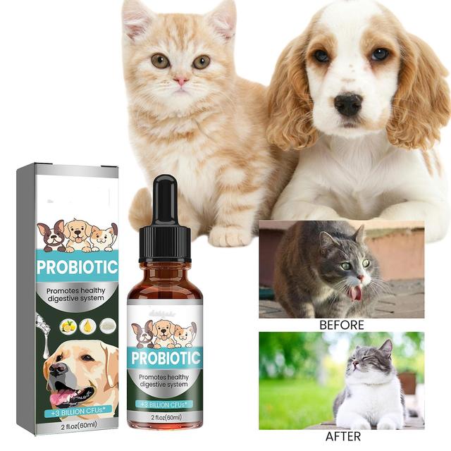 Probiotics Drops For Dogs & Cats, Pet Digestive Health Support Prebiotics Supplement Liquid Relief Diarrhea & Indigestion 3pcs - 180ml on Productcaster.