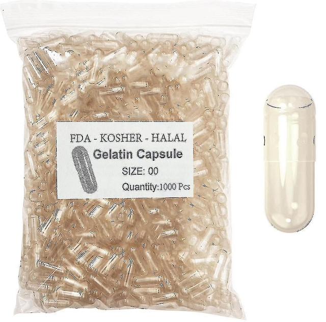 Mike 1000pcs Standard Size 00# 0# 1# Empty Capsules Gelatin Clear Capsules Hollow Hard Gelatin Transparent Seperated Joined Capsules(00 seperated 1... on Productcaster.