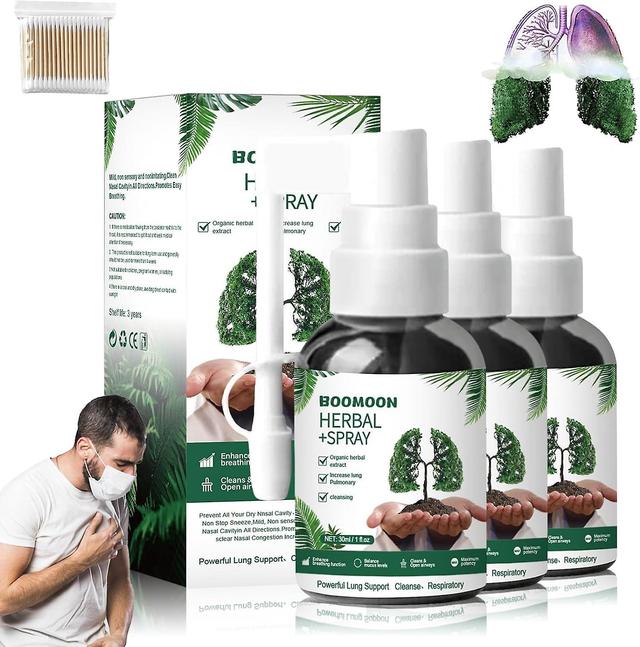 Polaoyi 3pcs Herbal Lung Cleanse Respinature Mist-powerful Lung Support Herbal Care Essence Spray on Productcaster.