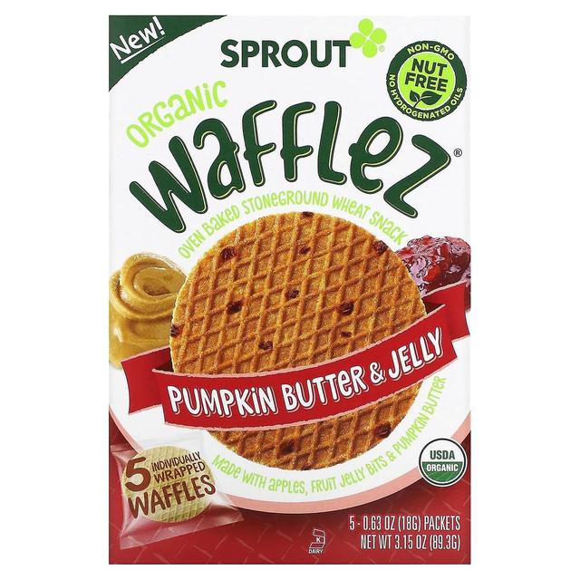 Sprout Organics, Waffeln, Kürbisbutter & Gelee, 5 Päckchen, je 0,63 oz (18 g) on Productcaster.