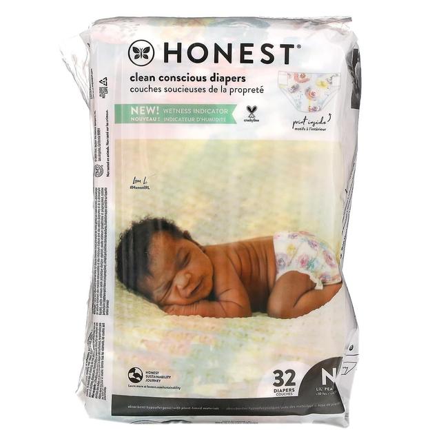 The Honest Company, Honest Diapers, Newborn, Less Than 10 Pounds, Rose Blossom, 32 Diapers on Productcaster.