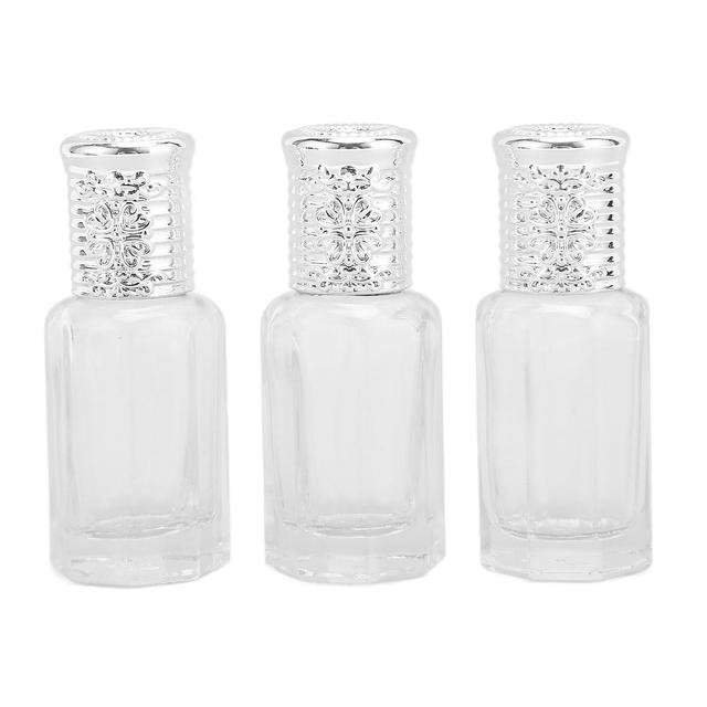 3pcs Refillable Perfume Mist Spray 10ml Silver Cover Clear Glass Empty Fragrance Scent Bottles on Productcaster.