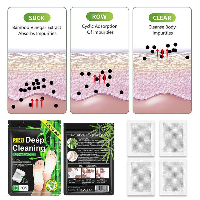 Limpeza Profunda Foot Patches Upgrade, Organic Detox Foot Pads com bambu & Gengibre em pó para anti-stress, melhor sono e cuidados com os pés Pack ... on Productcaster.