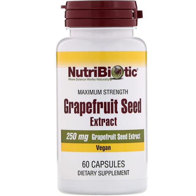 NutriBiotic, greipinsiemenuute, 250 mg, 60 kapselia on Productcaster.