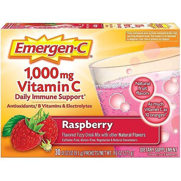 Emergen-c 1000mg prášok vitamínu C, malinová príchuť - 60 počítanie / 2 mesiac dodávky on Productcaster.