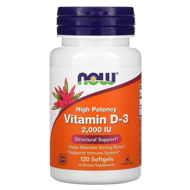 NOW Foods, Vitamin D-3, 50 mcg (2,000 IU), 120 Softgels on Productcaster.