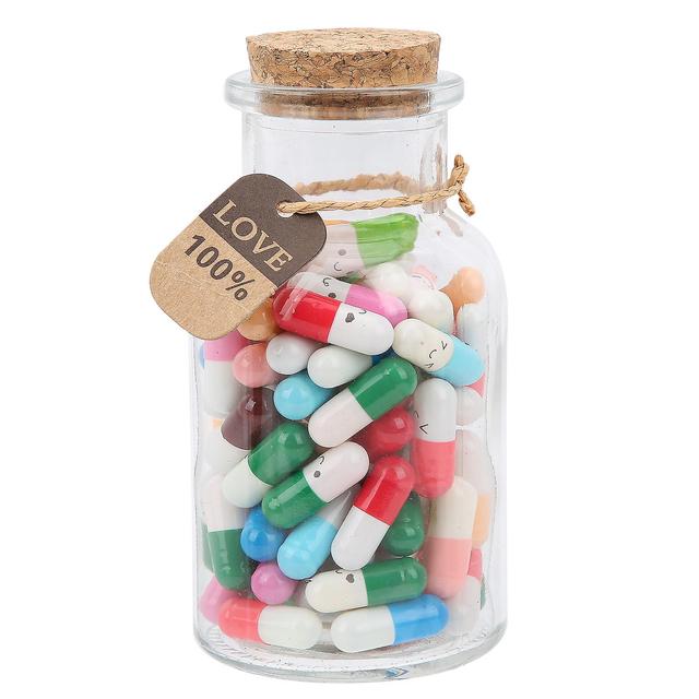 100pcs Capsule Letter Paper Capsule Blank Message Letter With Glass Bottle (mixed Color) on Productcaster.