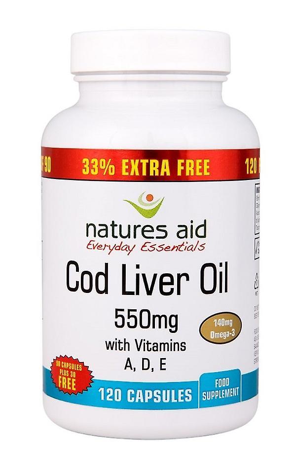 Natures Aid Cod Liver Oil 550mg 120 Softgels (33% EXTRA FREE!) on Productcaster.