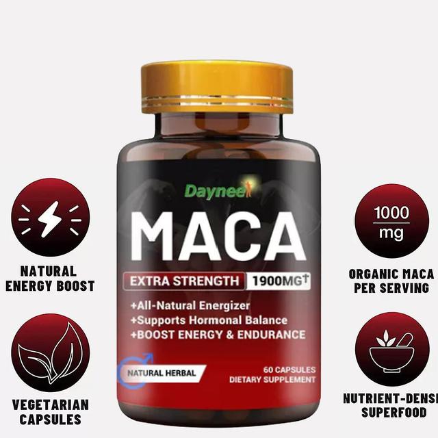 1 flaske Maca kapsler til mænd (1900mg) | Kosttilskud til forbedring af fysisk kondition, seksuel ydeevne og mandlig fertilitet 1pc on Productcaster.