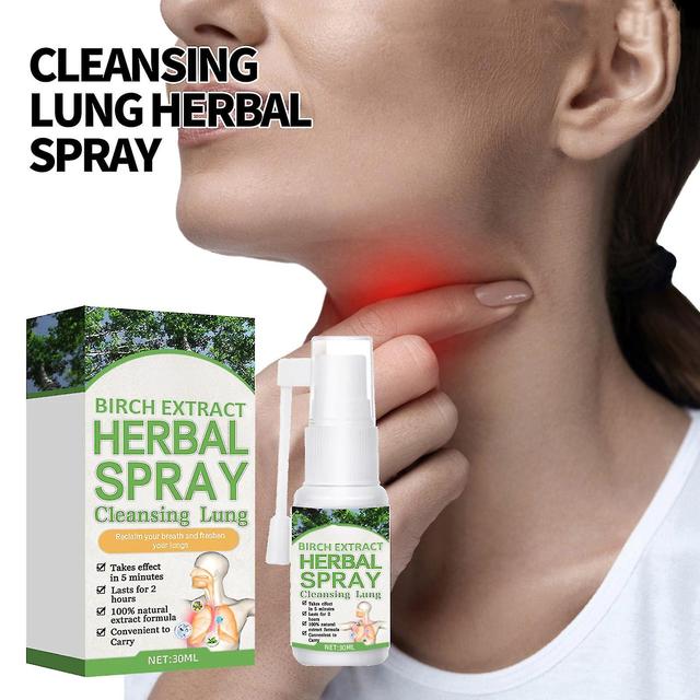 Birch Extract Cleansing Lung Herbal Spray, Organic Herbal Lung Cleansing Restorative Nasal Spray, Lung Detox Herbal Cleansing Spray 1pcs on Productcaster.