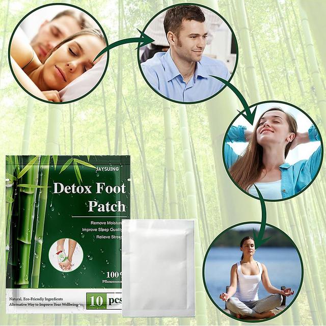 Natural Bamboo Vinegar Foot Patch Relieves Fatigue Improve Sleeping Plaster 10pcs on Productcaster.