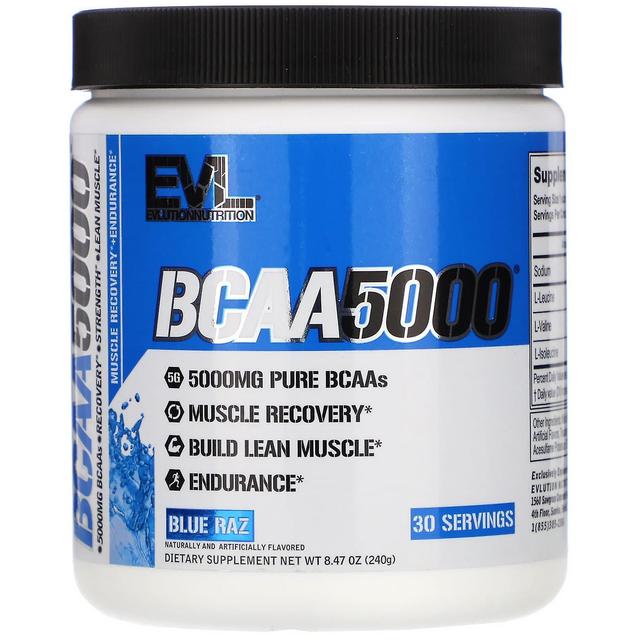 EVLution Nutrition, BCAA5000, Blue Raz, 8.47 oz (240 g) on Productcaster.