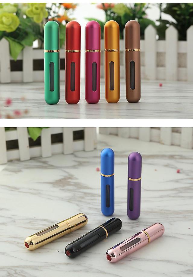 5PCS Round Tip Perfume Bottle 5ml Bottom Mini Push Spray Travel Portable Travel Set on Productcaster.