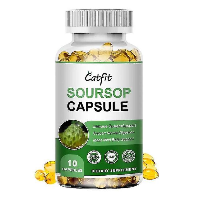 Extrato de planta natural cápsula de graviola Saúde emocional Esterilizar apoio e ajuda digestão Anti-envelhecimento cápsulas vegetarianas 10PCS on Productcaster.