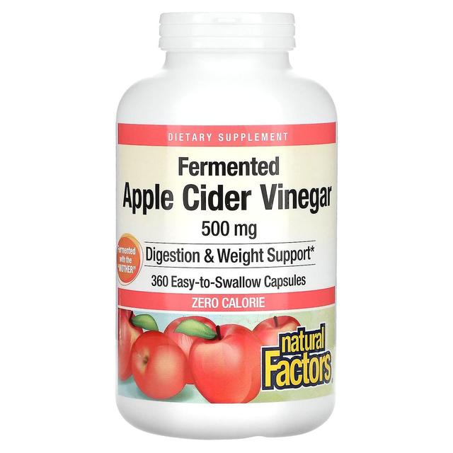 Natural Factors, Fermented Apple Cider Vinegar, 500 mg, 360 Easy-to -Swallow Capsules on Productcaster.