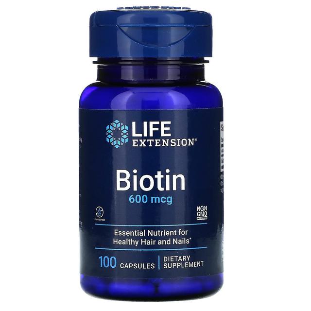 Life Extension Livsforlængelse, Biotin, 600 mcg, 100 Kapsler on Productcaster.