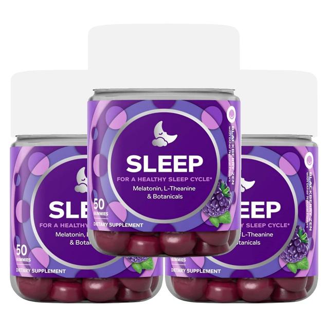 Melatonin Sleep Gummies | L-theanine-chamomile-lemon Balm-sleep Aid-blackberry Flavor-50 Capsules/bottle 1 Piece 3PCS on Productcaster.