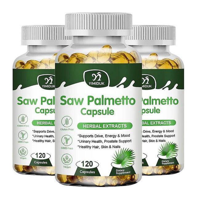 Eccpp Prostate Health Supplement, Natural Saw Palmetto Extract, Supports Prostate And Hair Growth Capsules For Men And Women 3 Bottles 120 pcs on Productcaster.