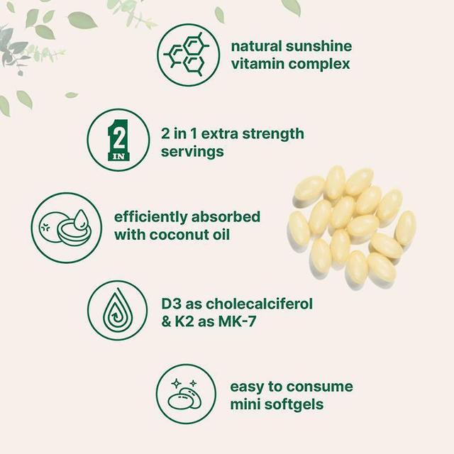 Ofocase Mikro zložky Vitamín D3 - doplnok K2, mikrozložky 180 mäkkých gélov, K2 2 v 1 podporujú imunitné, srdcové, kĺbové, zubné a kostné zdravie 1pc on Productcaster.