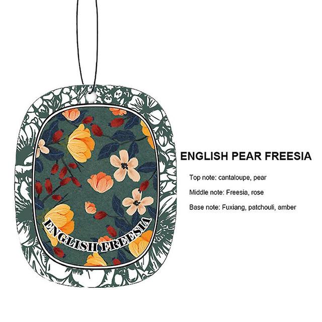 4pcs Auto Scent Women Lasting Fragrance Diffuser Hanging Car Interior English pear freesia on Productcaster.