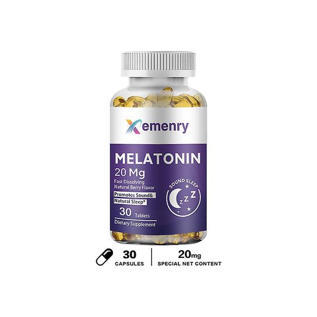 Vorallme Xemenry Melatonin Softgels Natural Berry Flavor Non-GMO, Glutenfri hjälper dig att somna snabbare för längre djup sömn 30 capsules on Productcaster.