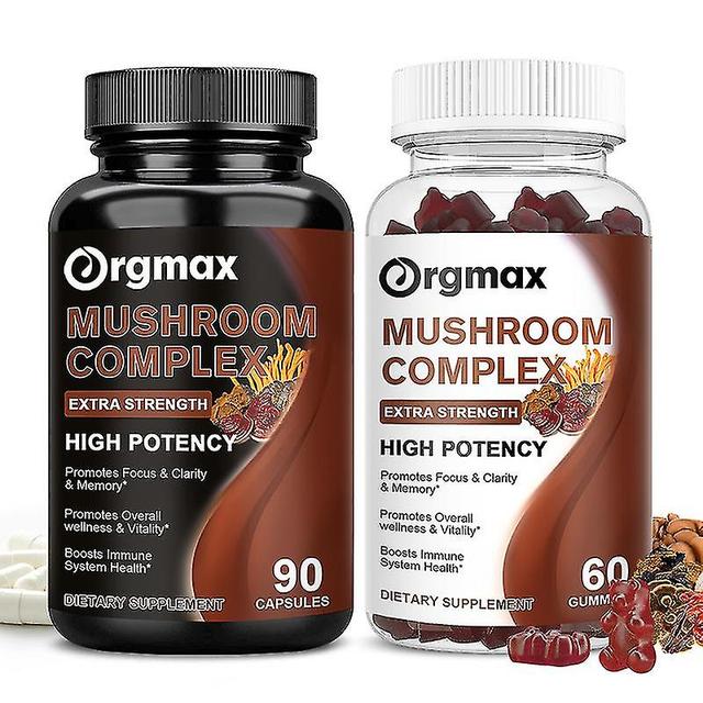 Guoguo Orgmax Mushroom Complex Capsule Support Immune Health Hematopoietic Blood Pressure/lipid Regulation Boost Liver Kidney Function 60 pcs on Productcaster.