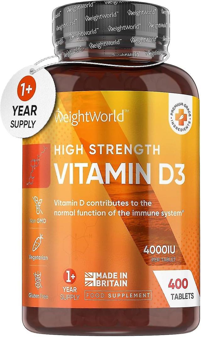 Vitamine D-tabletten - 1+ jaar voorraad - Vitamine D-supplement met hoge sterkte (400 vegetarische vitamine D3 T on Productcaster.