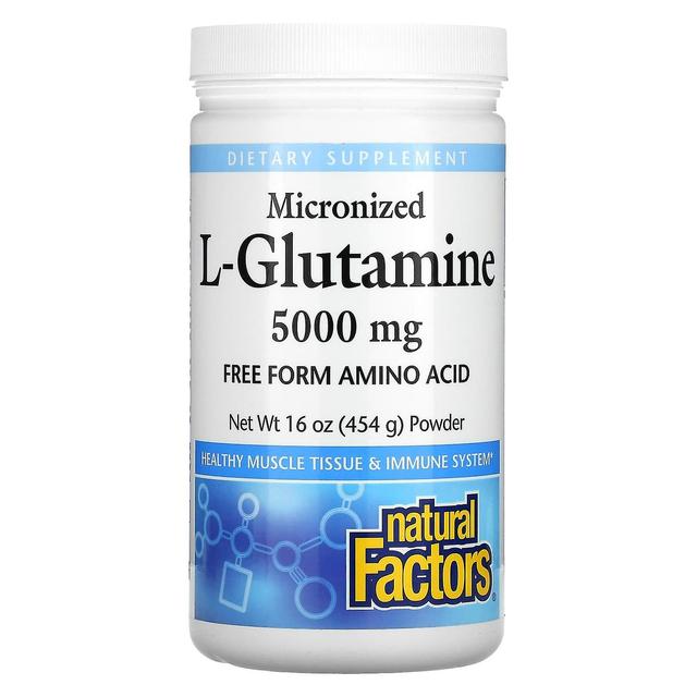 Natural Factors Fatores Naturais, L-Glutamina Micronizada em Pó, 5.000 mg, 16 oz (454 g) on Productcaster.