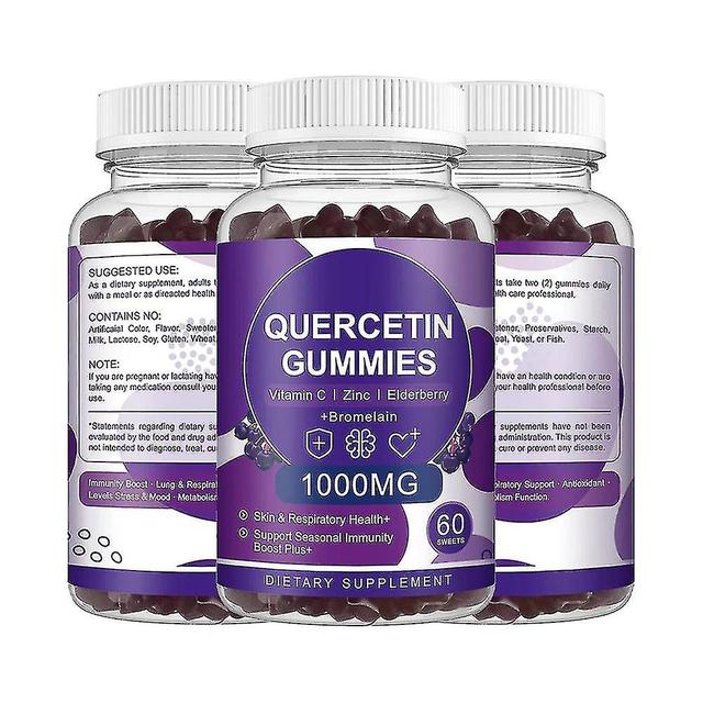 Quercetin 1000mg Gummies, Quercetin With Zinc, Vitamin C, Bromelain & Elderberry For Lung Immune Sup on Productcaster.