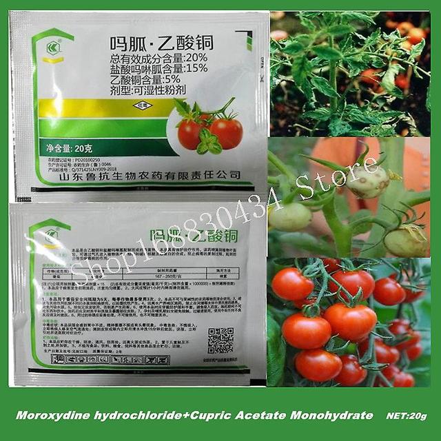 Jinzhaolai 20g Moroxydine Hydrochloride+cupric Acetate Monohydrate(20%) Specially Prevent And Cure Vegetables Virus Disease For Home Garden 5pcs on Productcaster.