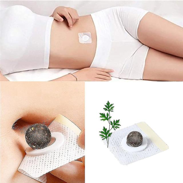 Wermut-Bauchpflaster, 30 Stück natürliches Kraut-Beifuß-Essenz-Pillen und 30 Stück Moxibustion-Pflaster, Reflexzonenmassage, Entfernen von Unreinhe... on Productcaster.