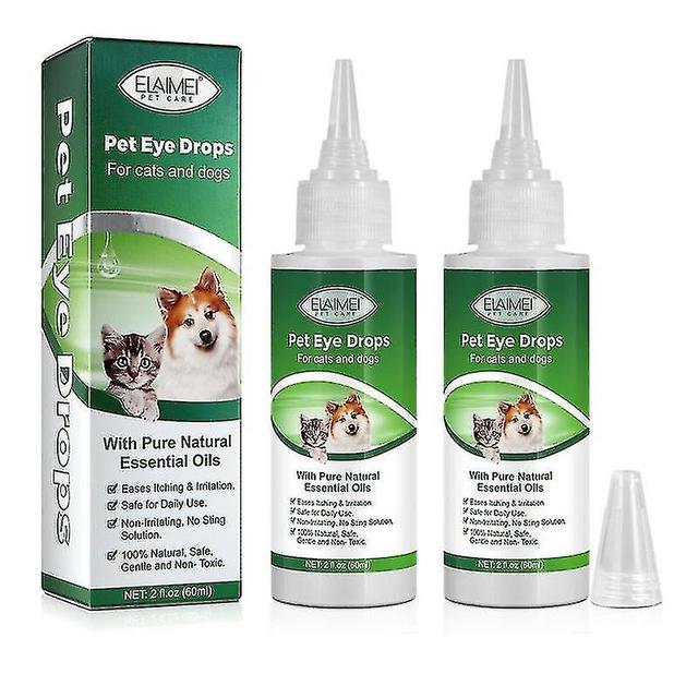 2pcs Hund Katze Konjunktivitis Augentropfen, Tränenkonjunktivitis rote Schwellung entzündungshemmende bakterizide Augenpflege on Productcaster.