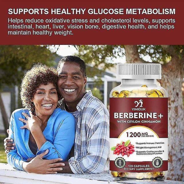 Huamade Berberine With Ceylon Cinnamon Capsule Antioxidant Supports Immune System, Cardiovascular & Gastrointestinal Function 3 Bottles 60 PCS on Productcaster.