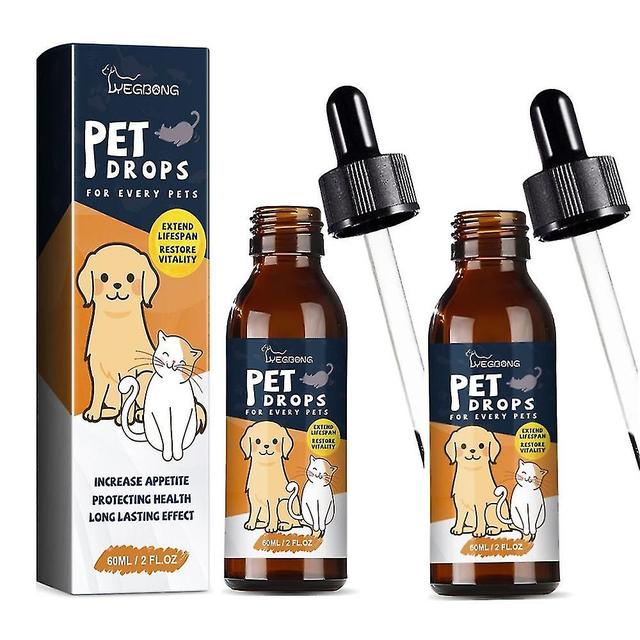 2x 60 ml Pet Health Drops Hundar Care Drop Formula för varje dag Användning Äldre Hund Dålig Aptit Lösning Matsmältning Förbättring on Productcaster.