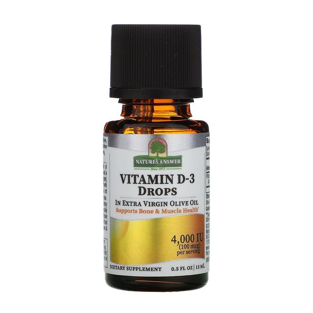 Nature's Answer, Vitamin D-3 Drops, 4,000 IU, 0.5 fl oz (15 ml) on Productcaster.